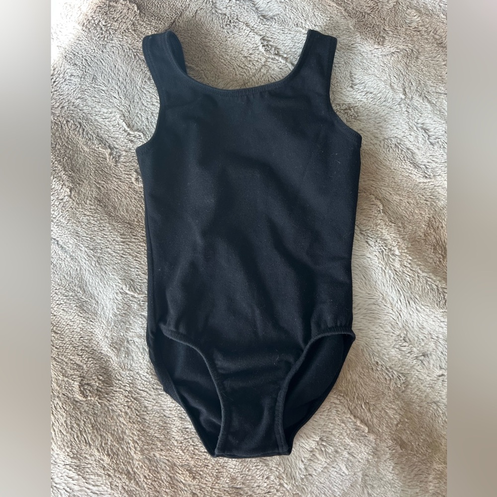 Mondor black size 6X-7 dance or gymnastics body suit
